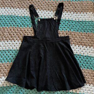 Black Corduroy Overalls Dress Skirt Womans sz 0 XL Plus